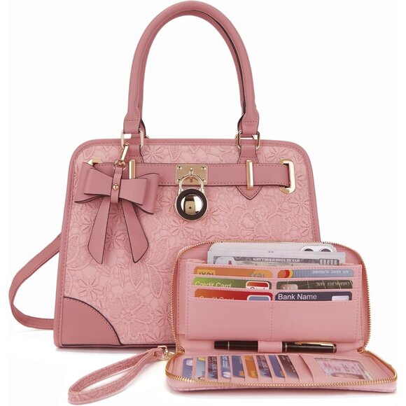 Fashion-Forward Medium Vegan Leather Handbags with Matching Wallet - Gift Ready! - Picture 6 of 6